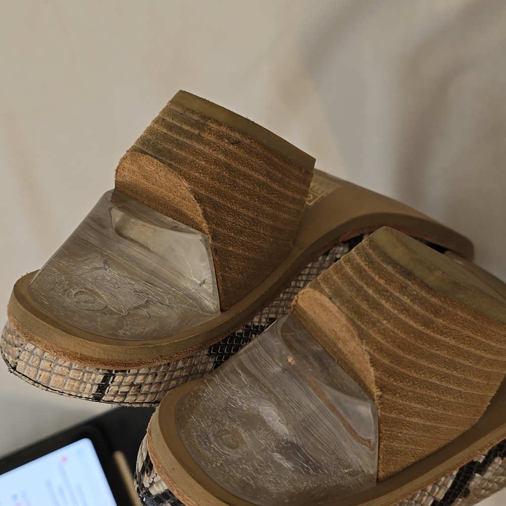Jeffrey Campbell Snake Print Mules - Picture 4 of 9